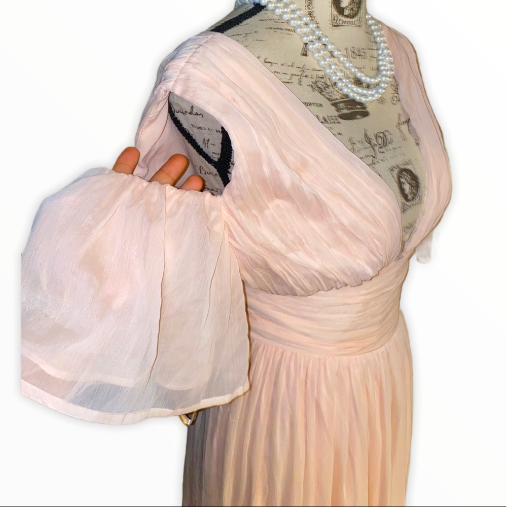 Prom French Connection soft peach Drape open Shoulder Dress - Picture 8 of 13